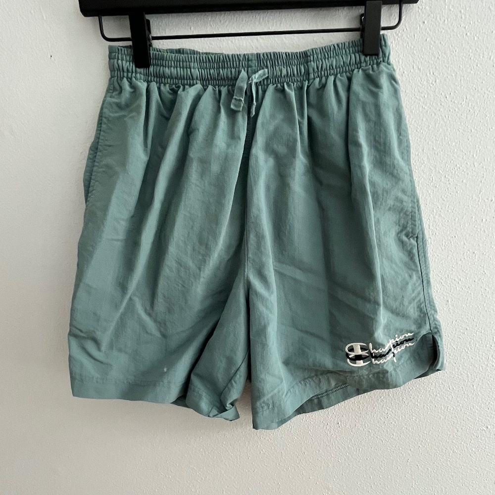 Champion Men's Blue Green Athletic Drawstring Shorts Size S